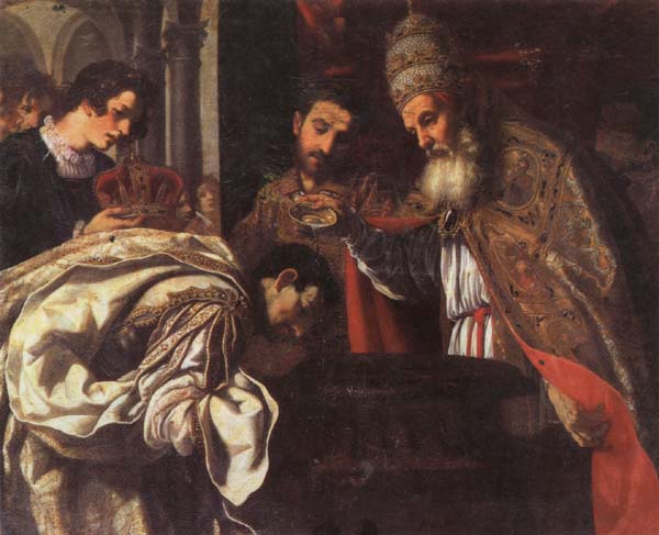 St.Silvester,Pope,Baptizes the Emperor Constantine